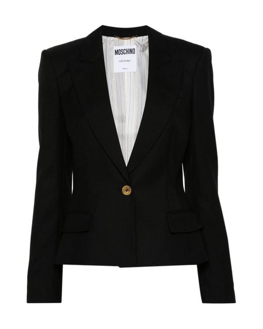 Moschino Black Front Buttoned Blazer