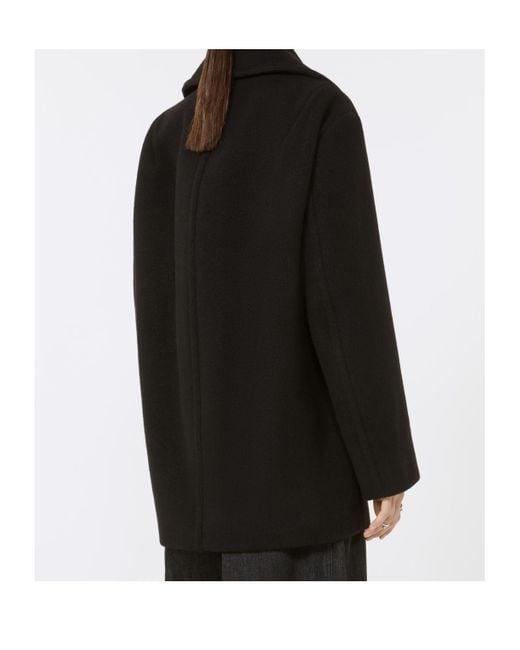 Sportmax Black Tabella Double-Breasted Coat