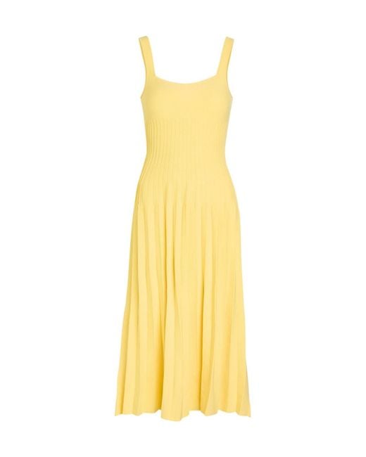 Staud Yellow Knit Midi Dress