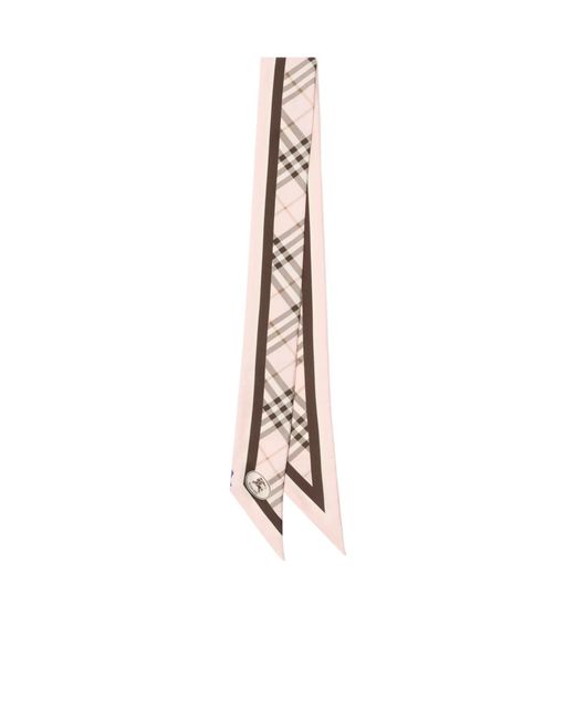Burberry White Skinny Check Scarf