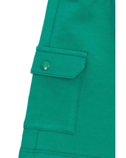 Moncler Green Logo-Patch Jersey Shorts