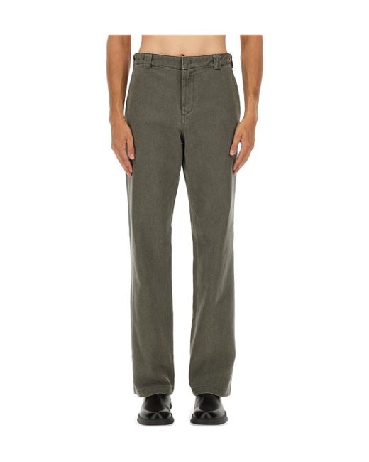 Aspesi Green Zippered Casual Pants for men