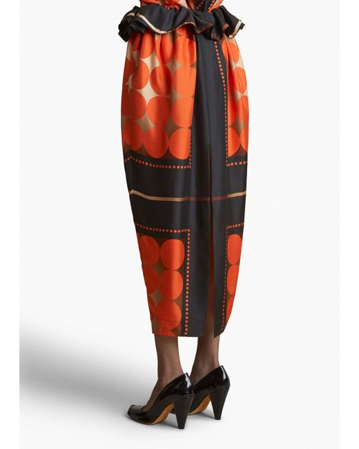 Khaite Red Printed Skirt