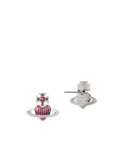 Vivienne Westwood Pink Fabianna Bas Relief Earrings