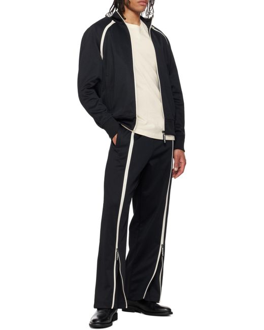 Palm Angels Black Zip Detailed Track Jacket for men