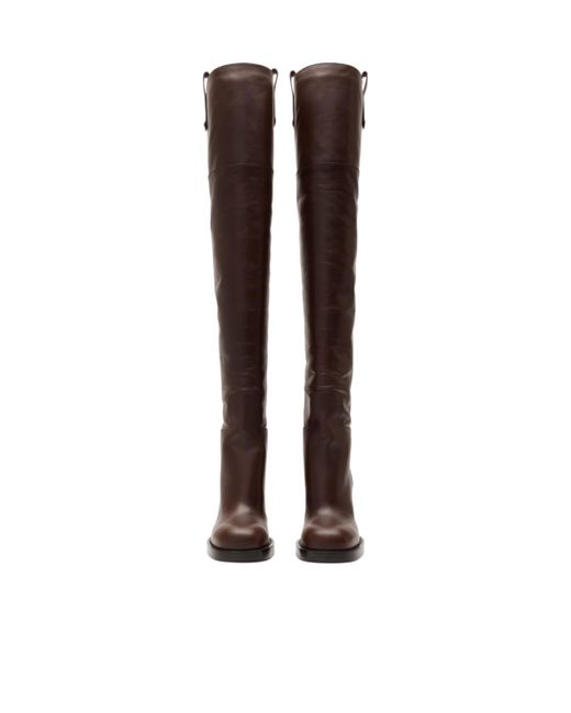 Burberry Brown Knee-High Heeled Boots