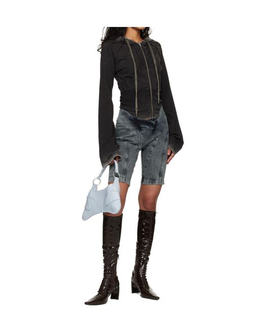 KNWLS Black Celest Denim Shorts