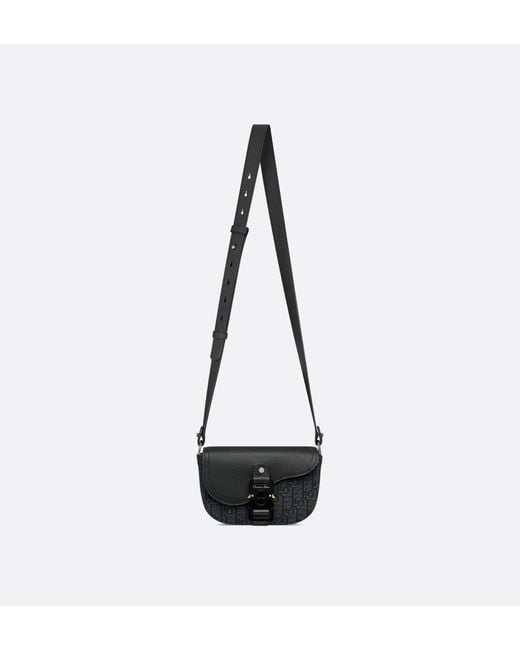 Dior Black Mini Saddle Messenger Bag With Flap for men