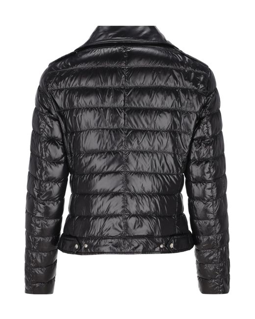 Herno Black Quilted Biker Down Jacket