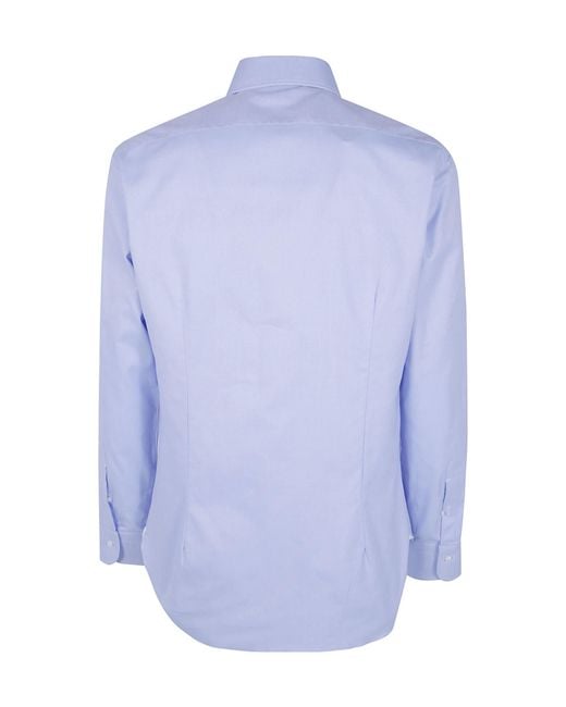 Barba Napoli Blue Classic Oxford Shirt for men