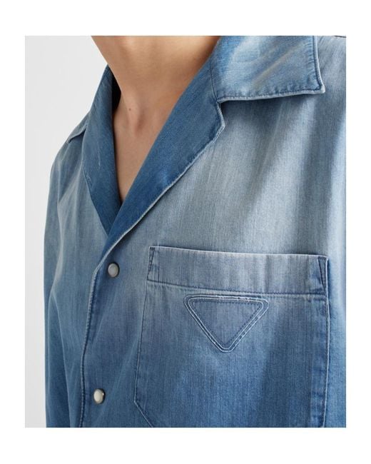 Prada Blue Denim Shirt for men