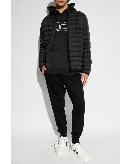 DIESEL Black Long-Sleeved Quilted Cotton Clothes for men