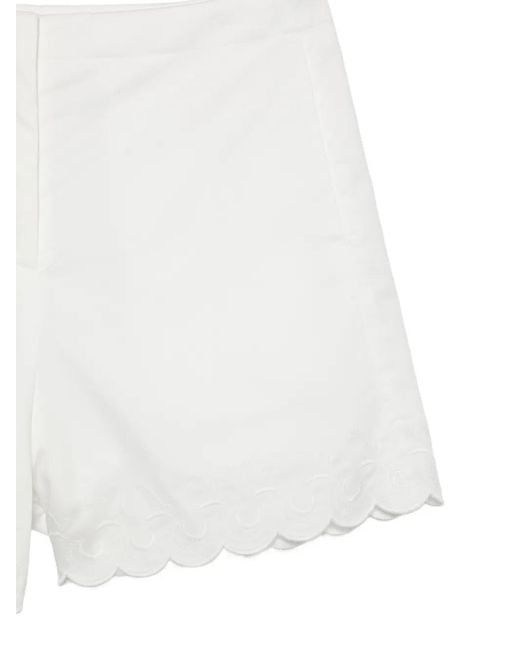 Low Classic White Scalloped Shorts