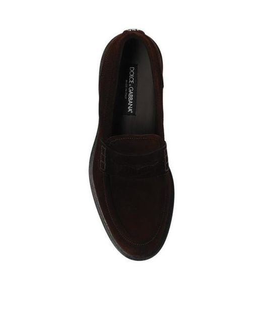 Dolce & Gabbana Black Round Toe Loafers