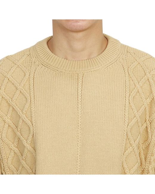 FAMILY FIRST Natural Round-Neck And Long-Sleeved Sweater for men