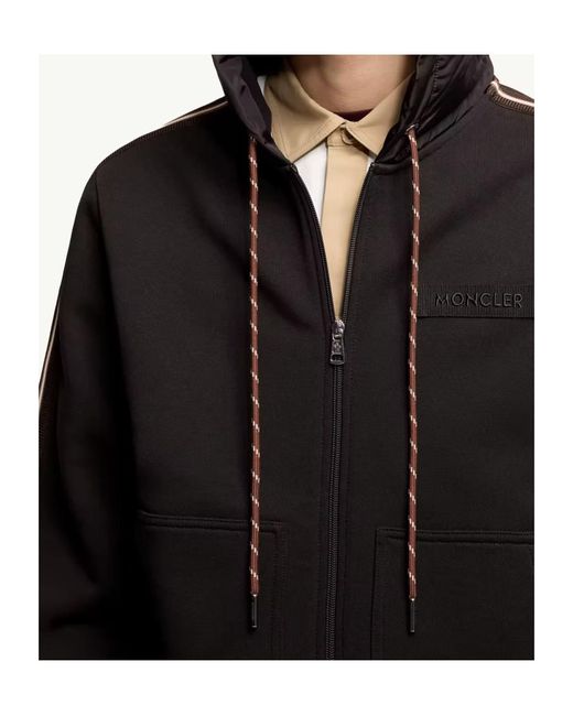 Moncler Black Logo Patch Zip-Up Jacket for men