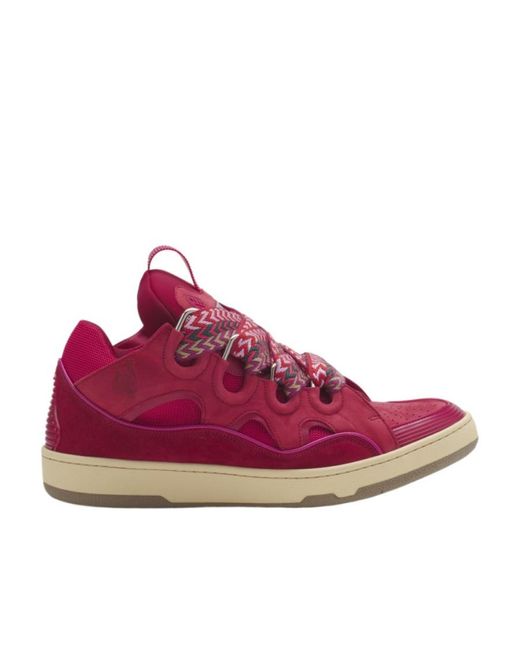 Lanvin Pink Curb Chunky Leather Sneakers for men