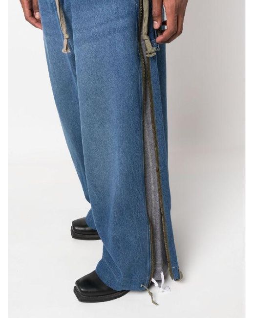 Greg Lauren Blue Drawstring Denim Trousers for men
