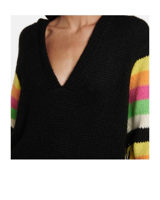 Gabriela Hearst Black Striped Knit Hoodie