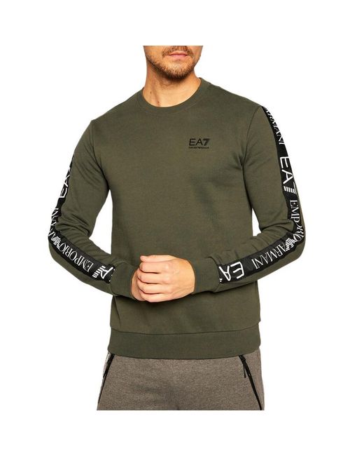 EA7 Green Logo Long-Sleeved Sweater for men