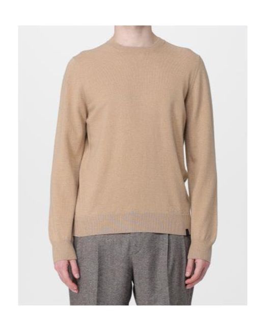 Fay Natural Round-Neck Jumper for men