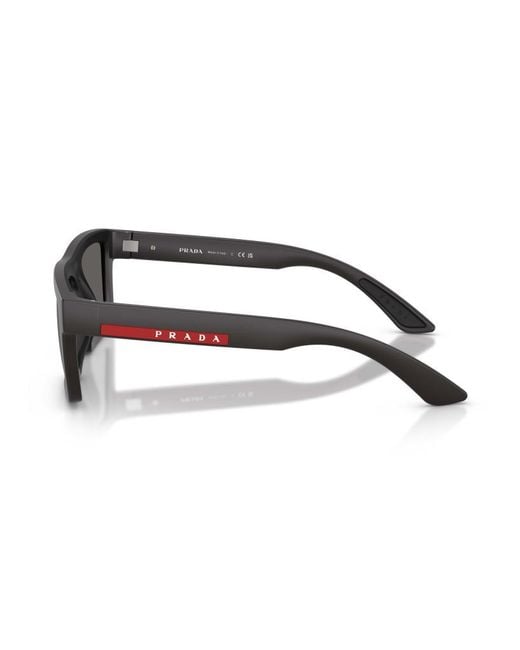 Prada Linea Rossa White Prada Eyewear Rectangular Frame Sunglasses for men