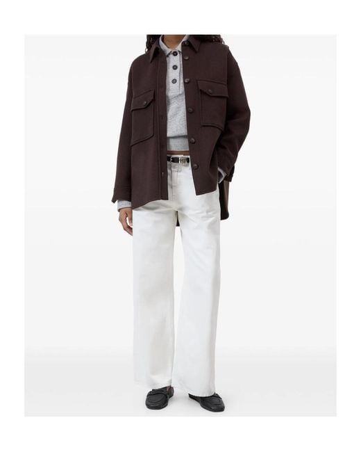 Closed Purple Button-Up Oversized Jacket