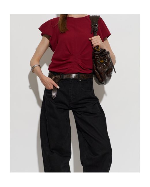 Isabel Marant Red Crew Neck Short-Sleeved T-Shirt