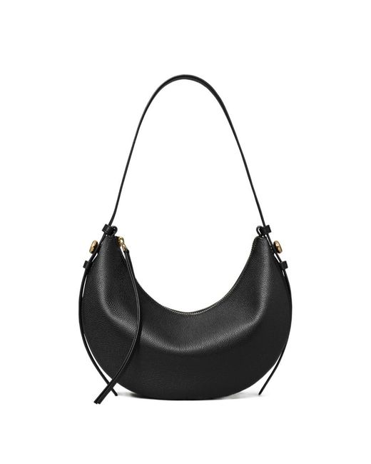 Tory Burch Black Romy Half Moon Zipped Shoulder Bag