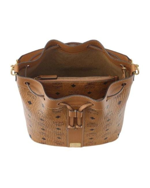 MCM Brown Dessau Monogram Bucket Bag