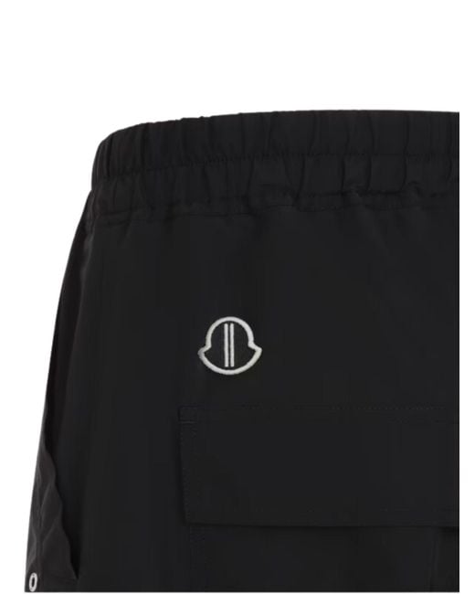 Moncler Black 'Belas' Pants With Drawstring Waist And Logo Patch On The Side for men