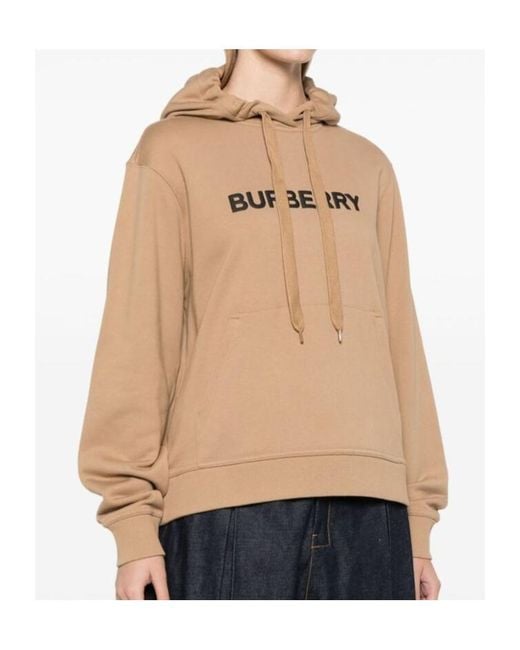 Burberry Natural Logo Detailed Drawstring Hoodie