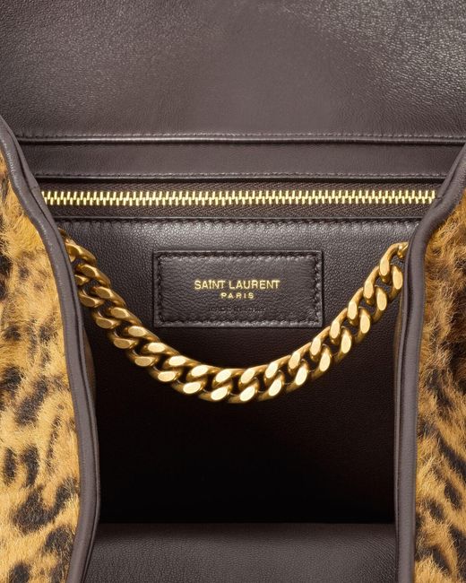 Saint Laurent Brown Animal-Print Tote Bag