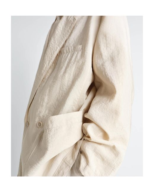 Lemaire Natural Double-Breasted Long-Sleeved Jacket for men