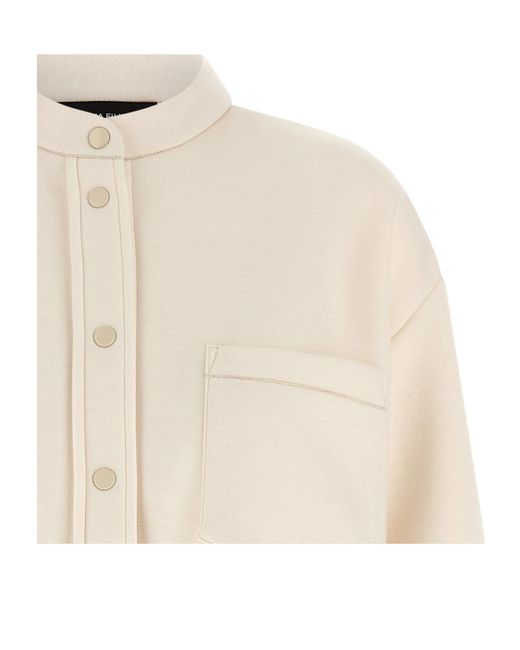 Fabiana Filippi Natural Scuba Curved Hem Shirt