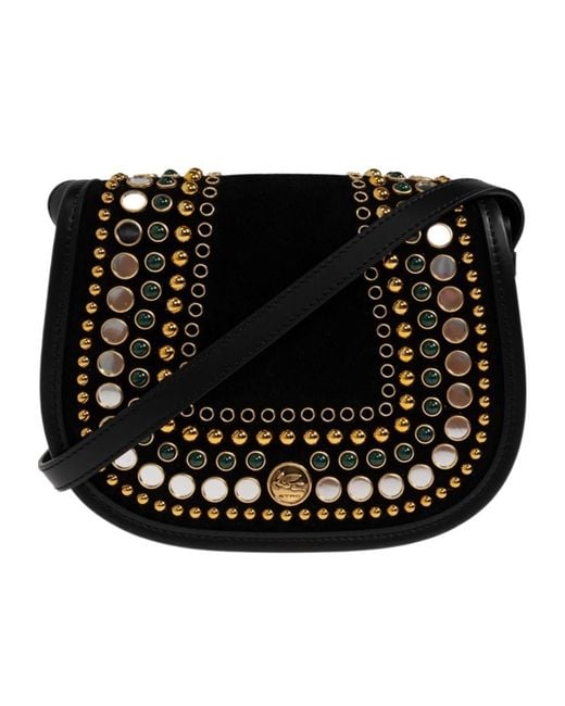 Etro Black Flap Shoulder Bag