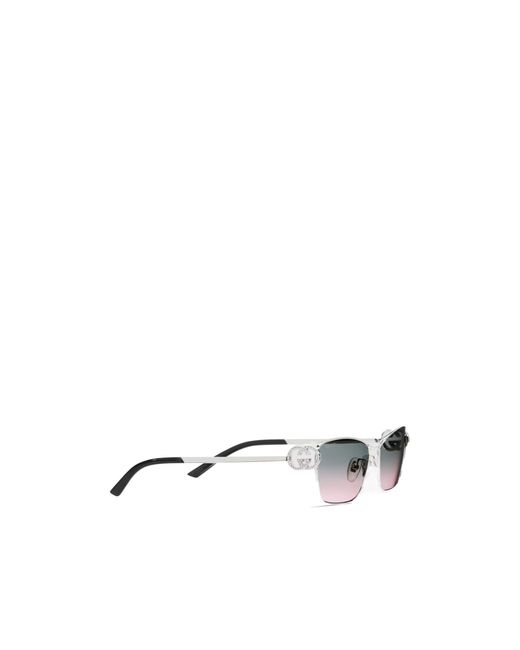 Gucci White Rectangular Frame Sunglasses