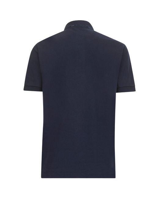 Etro Blue Short Sleeved Polo Shirt for men