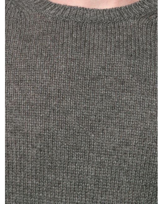 Prada Gray Cashmere Crew-Neck Sweater for men