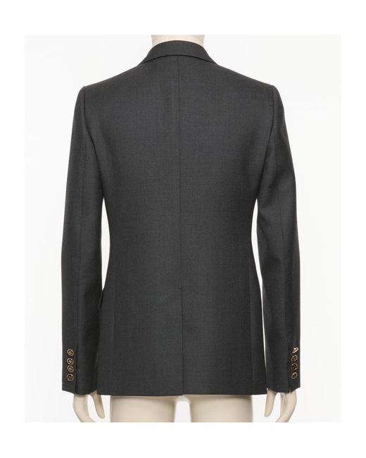 Valentino Black Single-Breasted Straight Hem Blazer for men
