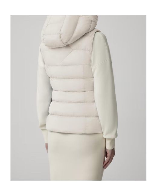 Canada Goose White Clair Zip-Up Down Gilet
