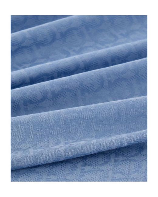 Ferragamo Blue Ferragamo Gancini Fringed-Edge Scarf