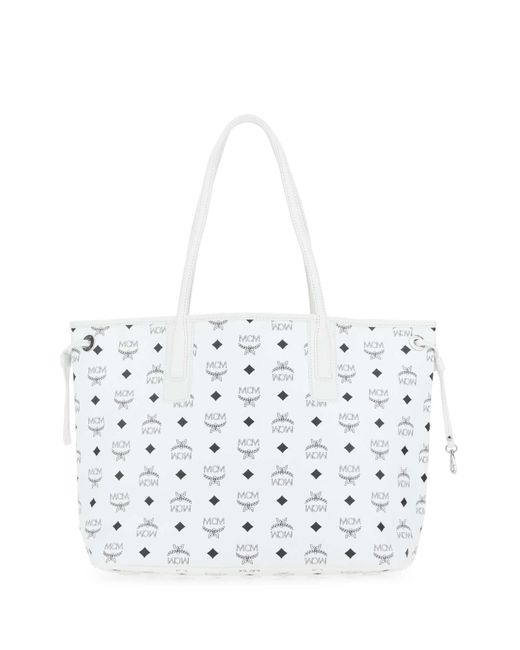 MCM White Medium Liz Reversible Tote Bag