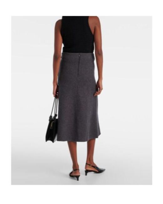 Jil Sander Black Wool Midi Skirt