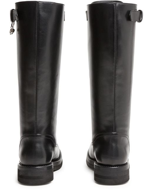 McQueen Black Round-Toe Over-The-Knee Boots