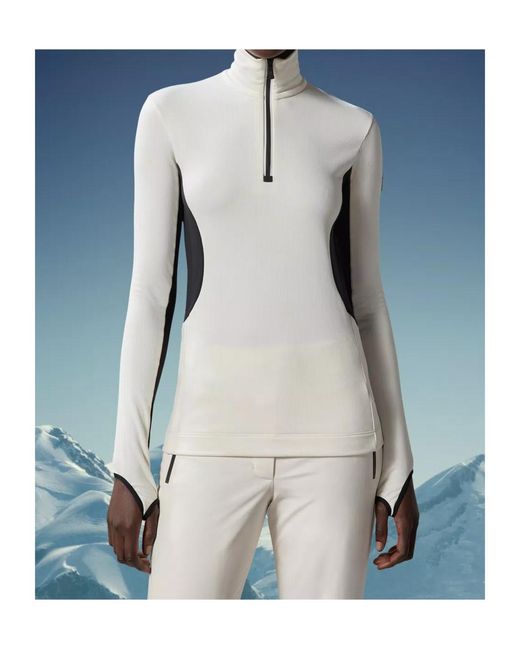 Moncler White Grenoble Half-Zip Sweater