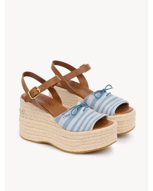 Chloé Metallic Isla Wedge Espadrille