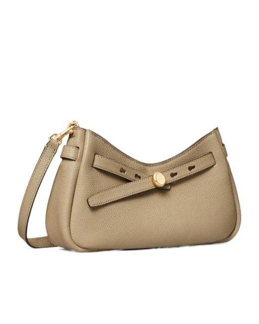 Tory Burch Natural Romy Zip Crossbody Bag