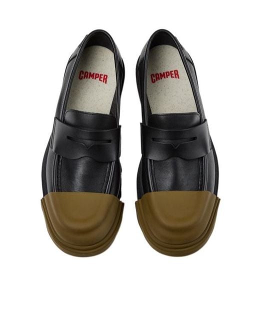 Camper Black Junction Rubber-Toe Loafers for men