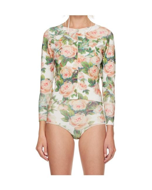 Simone Rocha Multicolor Printed Knit Cardigan